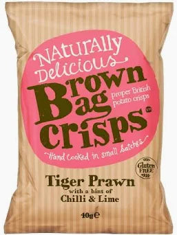 Brown Bag Crisp Tiger Prawn {hint chilli and lime} 20 x 40g